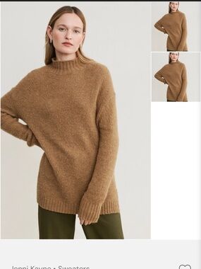 Jenni Kayne Alpaca Mockneck Camel Turtleneck Sweater Pullover Women’s XS
